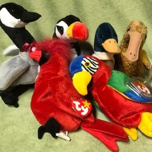 Lot of 6 Beanie Baby birds
